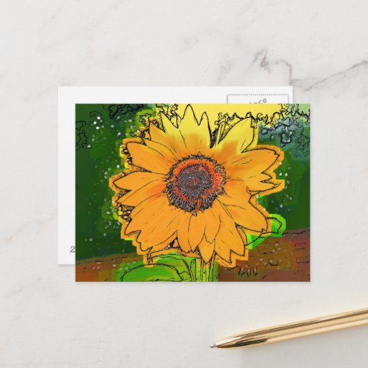 SUNFLOWER POSTKARTE (Vorderseite/Rückseite Beispiel)