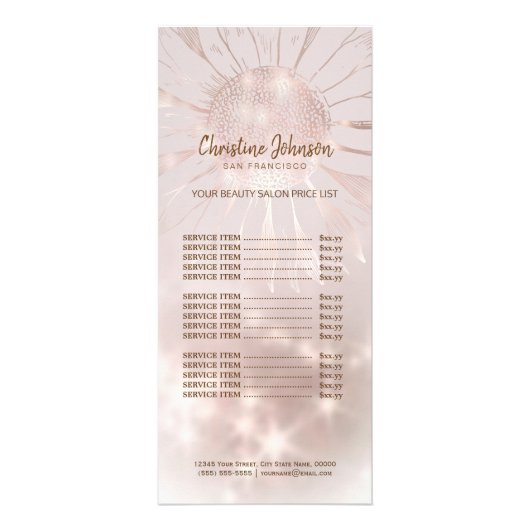 Sunflower price list werbekarte (Vorne)