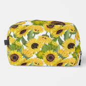 Sunflower Print Customized Canvas Accessory Bag Waschbeutel (Vorderseite)