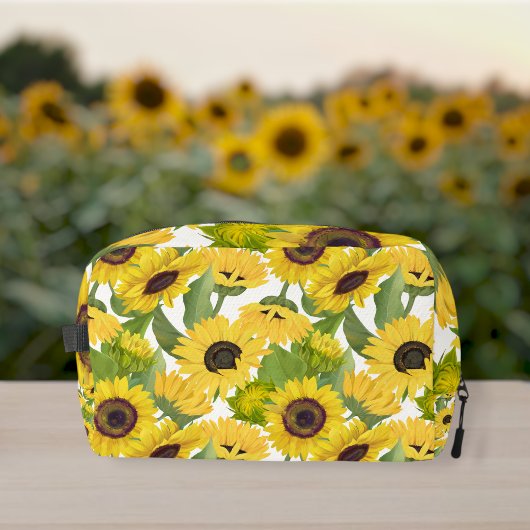 Sunflower Print Customized Canvas Accessory Bag Waschbeutel