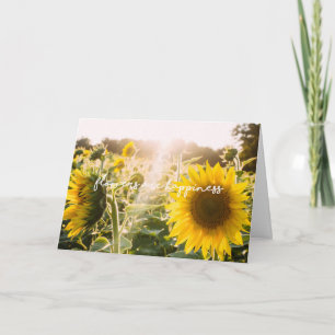 Sunflower quote "flowers are happiness" karte