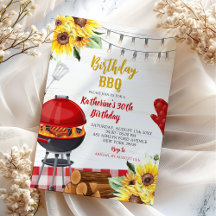 Sunflower Red Gingham Backyard Grillen Birthday