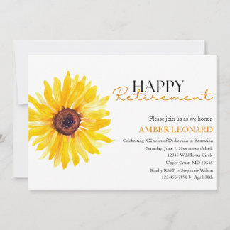 Sunflower Retirement Invitation |Teacher or Admin Einladung