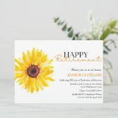 Sunflower Retirement Invitation |Teacher or Admin Einladung (Stehend Vorderseite)