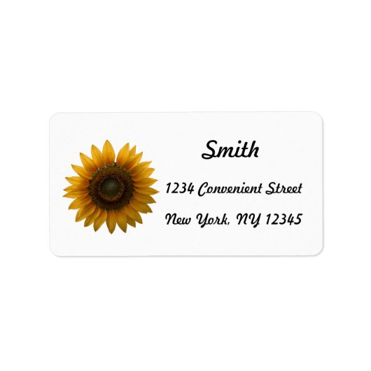 Sunflower Return Address Label Adressaufkleber (Vorne)