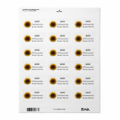 Sunflower Return Address Label Adressaufkleber (Vorne)