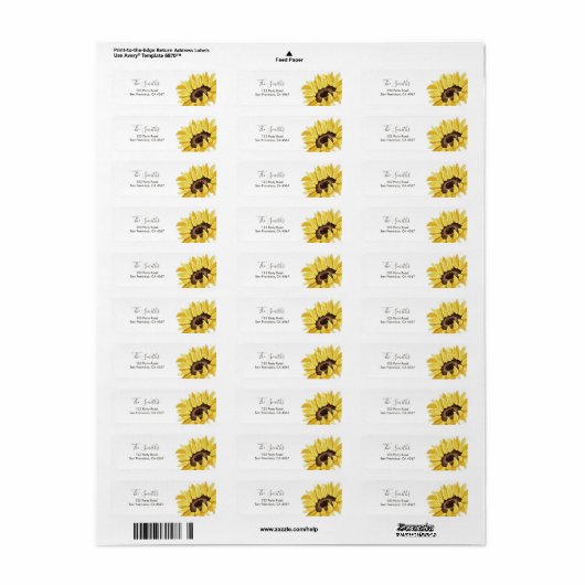 Sunflower Return Address Label Mason Jars Rustic (Vorne)