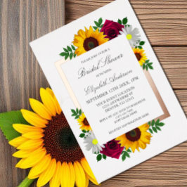Sunflower Rose Daisy Autumn Floral Bridal Shower Folieneinladung