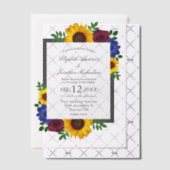 Sunflower Rose Floral Wedding Pergament Einladungen (Versetzt (Einladung))