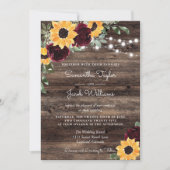 Sunflower Roses Barn QR Code Wedding Einladung (Vorderseite)