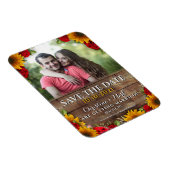 Sunflower & Roses Rustic Wood Lights Foto Magnet (Rechte Seite)