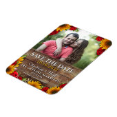 Sunflower & Roses Rustic Wood Lights Foto Magnet (Linke Seite)