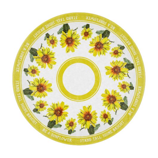 Sunflower Round Cutting Board Schneidebrett (Vorderseite)