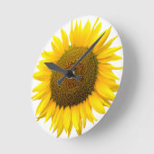 Sunflower Runde Wanduhr (Winkel)