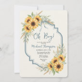 Sunflower Rustic Baby Shower Invitation Einladung (Vorderseite)