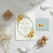 Sunflower Rustic Baby Shower Invitation Einladung