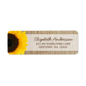 Sunflower Rustic Burlap Address Labels (Vorne)