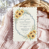 Sunflower Rustic Wedding Invitation Floral Einladung