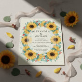 Sunflower Rustic Wedding Invitation Floral Einladung