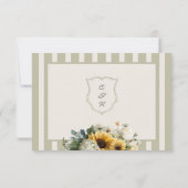 Sunflower Rustic Wedding QR Code RSVP Karte (Rückseite)