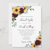 Sunflower Rustic Wedding QR Code UAWG Einladung (Vorderseite)