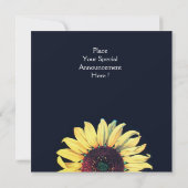 SUNFLOWER Rustikale Hochzeitssommer Party Einladun Einladung (Rückseite)