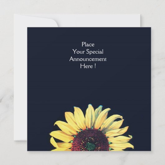 SUNFLOWER Rustikale Hochzeitssommer Party Einladun Einladung (Rückseite)