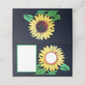 SUNFLOWER Rustikales Hochzeitssommer Party Platzkarte (Außenseite Aufgefaltet)