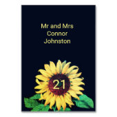 SUNFLOWER Rustikales Hochzeitssommer Party Tischnummer (Rückseite)