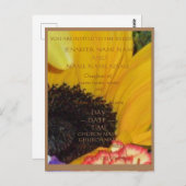 SUNFLOWER RUSTISCHE WEDD INVITES ENSEMBLE POSTKARTE (Vorne/Hinten)