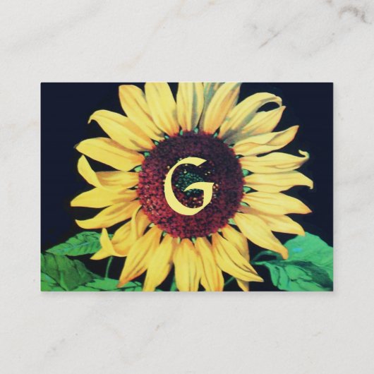 SUNFLOWER RUSTISCHES BLUMENMONOGRAMM VISITENKARTE (Rückseite)