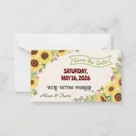 SUNFLOWER SAVE THE DATE WEDD CARD MITTEILUNGSKARTE