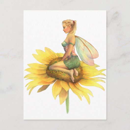 "Sunflower" Schöne Blume Fee von Schotte Howden Postkarte (Vorderseite)