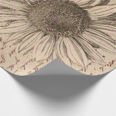 Sunflower Script Ephemera Decoupage Geschenkpapier (Ecke)