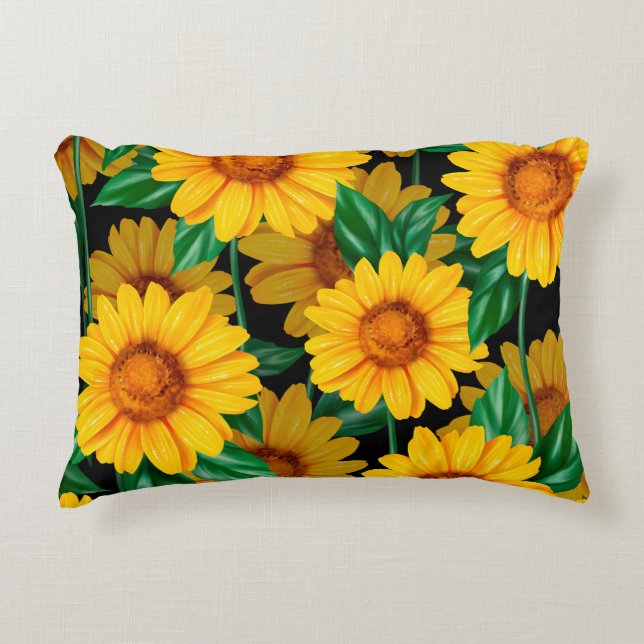 Sunflower seamless pattern. Background with yellow Dekokissen (Vorderseite)