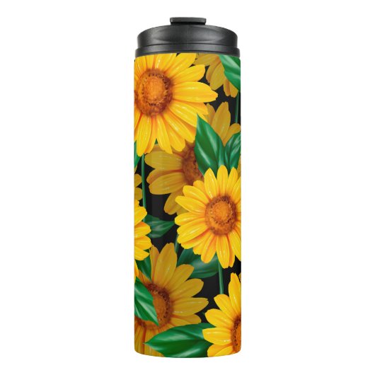 Sunflower seamless pattern. Background with yellow Thermosbecher (Vorderseite)