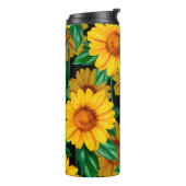 Sunflower seamless pattern. Background with yellow Thermosbecher (Nach links gedreht)