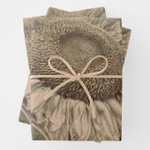Sunflower Sepia Tone Brown Art Texture Decoupage Geschenkpapier Set (Beispiel)