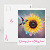 " SUNFLOWER SERENADE " POSTKARTE (Vorne/Hinten)