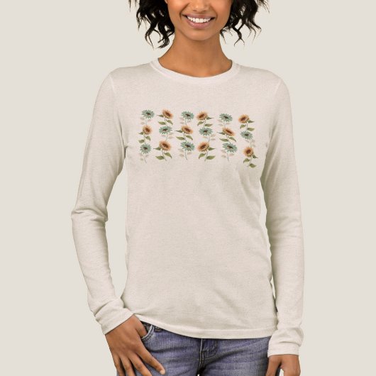 Sunflower Shirt Bella Canvas Long Sleeve (Vorderseite)