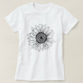 Sunflower Sketch; Botanical Summer T-Shirt (Design vorne)