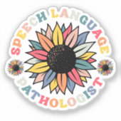Sunflower SLP Speech Language Pathologist-Geschenk Aufkleber (Vorderseite)