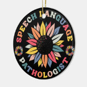 Sunflower SLP Speech Language Pathologist-Geschenk Keramik Ornament (Links)
