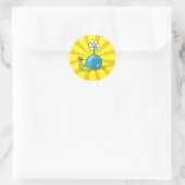 SUNFLOWER SNAIL-Aufkleber Runder Aufkleber (Tasche)