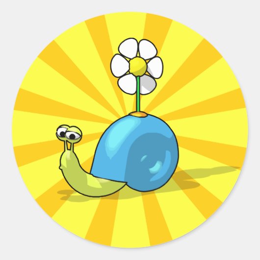 SUNFLOWER SNAIL-Aufkleber Runder Aufkleber (Vorderseite)