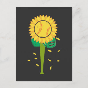 Sunflower Softball Mom Baseball Daughter Love Postkarte