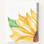 Sunflower Spiral Notebook – Minimal Watercolor Notizblock (Rückseite)