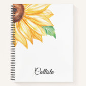 Sunflower Spiral Notebook – Minimal Watercolor Notizblock (Vorderseite)