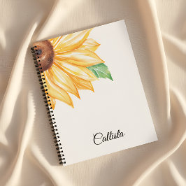 Sunflower Spiral Notebook – Minimal Watercolor Notizblock