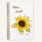 Sunflower spiral sketch/lined journal customizable notizblock (Vorderseite)